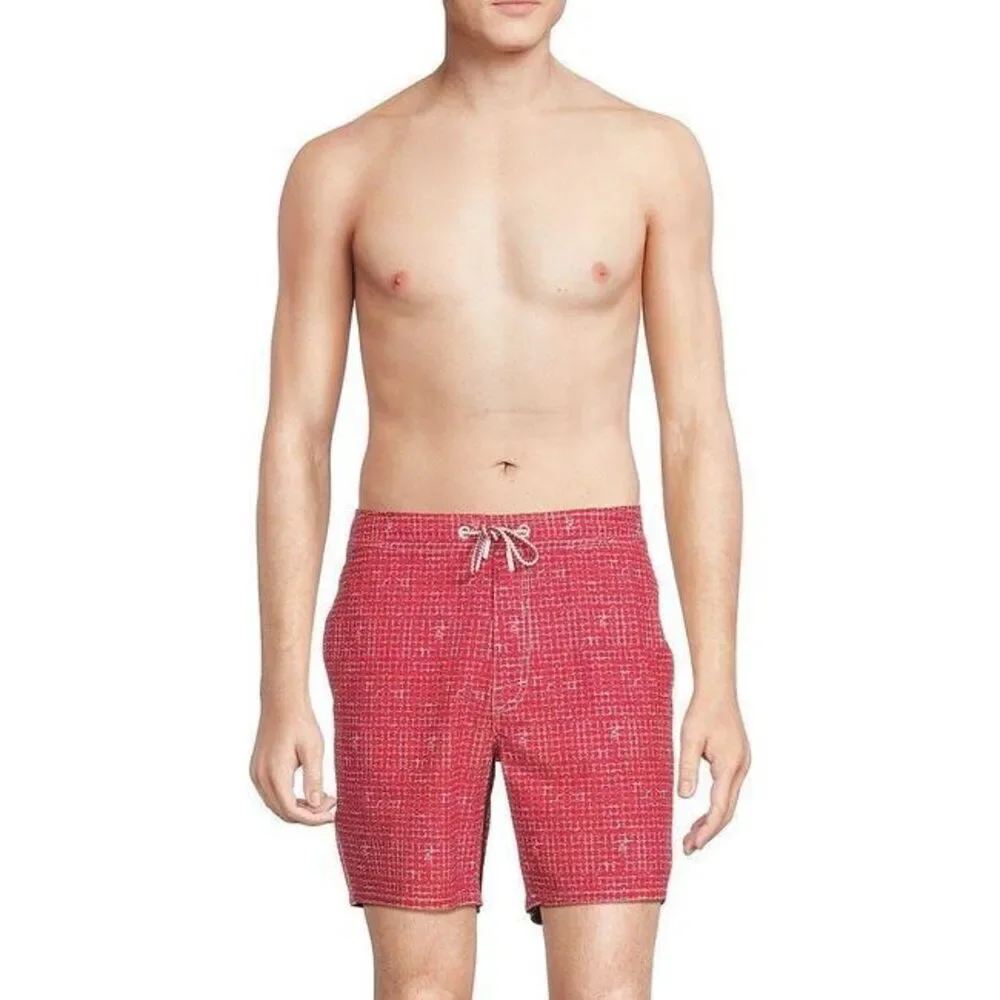 New. Johnnie-O red swim shorts. Small. Retails $89